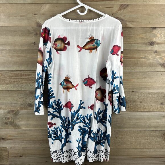 Soft Surroundings Seychelles Tropical Coral Reef Fish Lightweight Coverup Medium - Picture 4 of 11